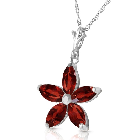 Galaxy Gold Products Jewelry - 14K. SOLID GOLD NECKLACE WITH NATURAL GARNETS